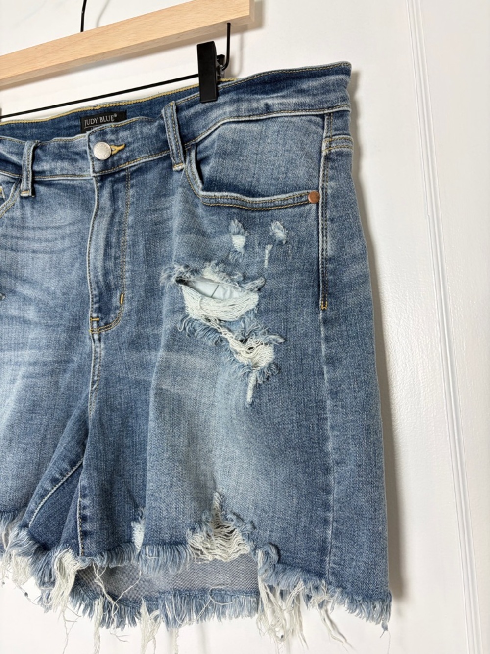 Judy Blue distressed denim shorts - Picture 12 of 16